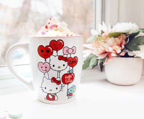 Sanrio Hello Kitty Heart Balloons Ceramic Latte Mug | Holds 25 Ounces