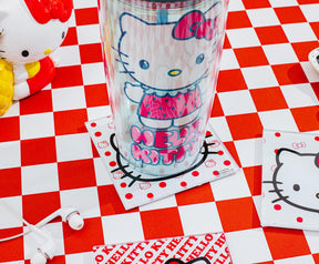 Sanrio Hello Kitty Red Bow Glass Coasters | Set of 4