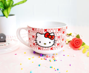 Sanrio Hello Kitty Red Ceramic Soup Mug with Lid | Holds 24 Ounces