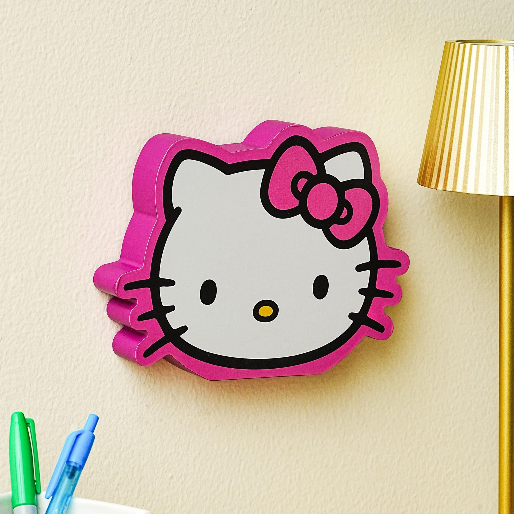 Sanrio Hello Kitty Glitter Bow Die-Cut Wooden Wall Art Sign