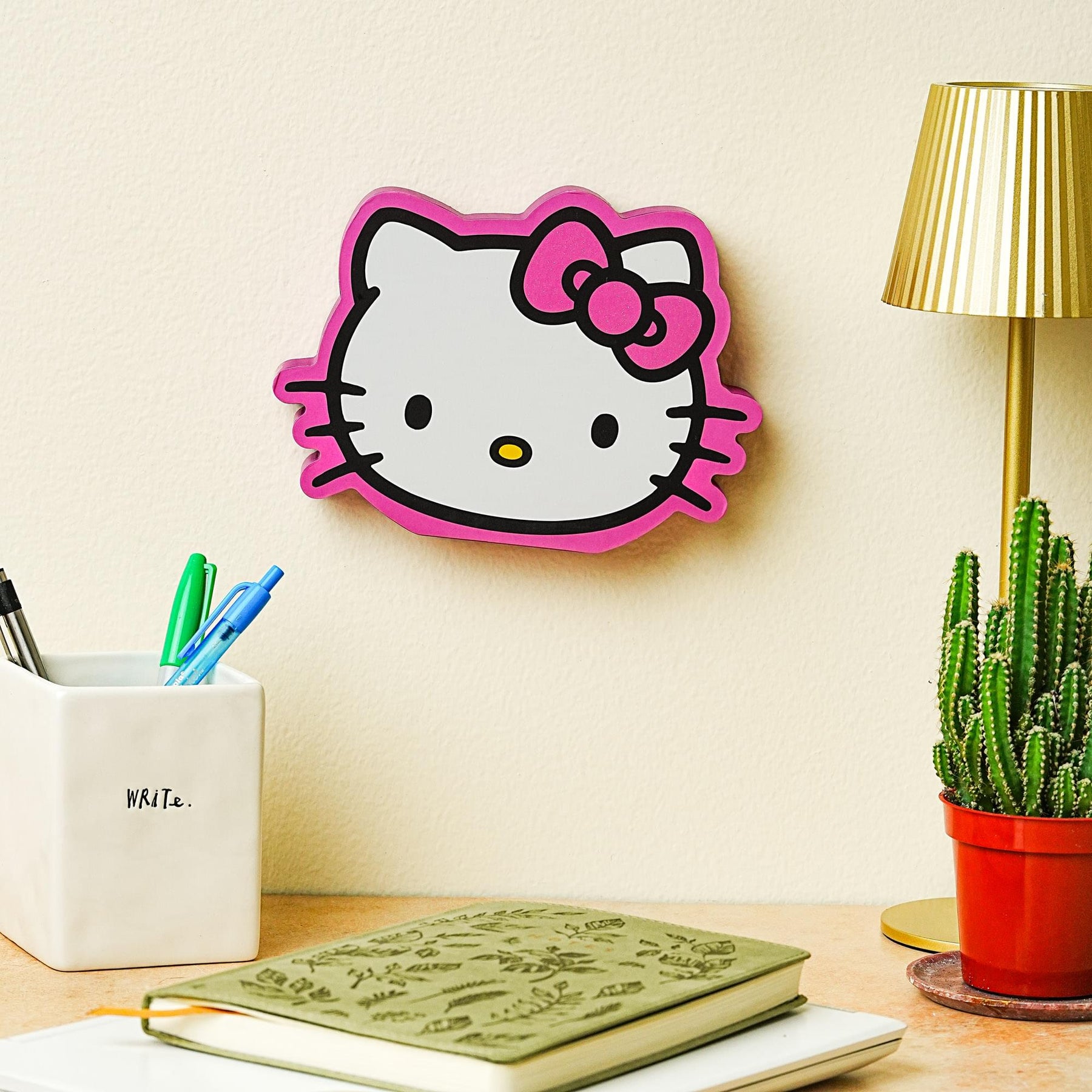 Sanrio Hello Kitty Glitter Bow Die-Cut Wooden Wall Art Sign