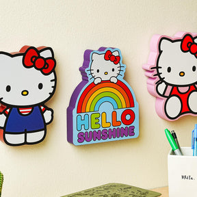 Sanrio Hello Kitty Rainbow Die-Cut Wooden Wall Art Sign