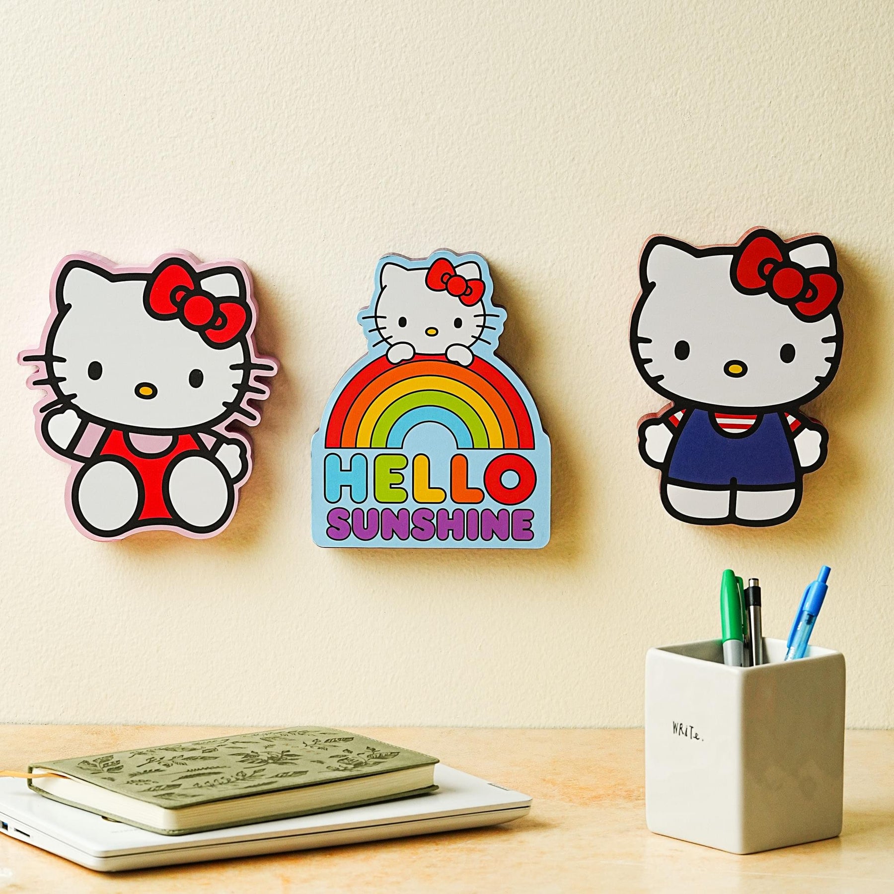 Sanrio Hello Kitty Rainbow Die-Cut Wooden Wall Art Sign