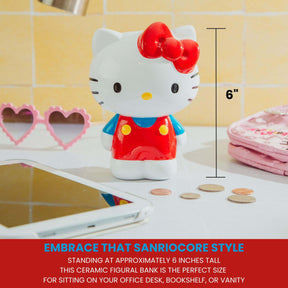 Sanrio Hello Kitty 6-Inch Ceramic Figural Coin Bank Storage