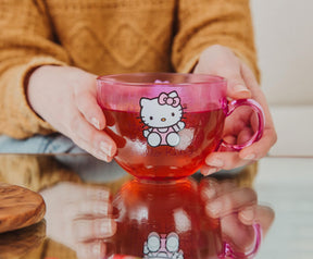 Sanrio Hello Kitty Pink Glass Mug | Holds 16 Ounces