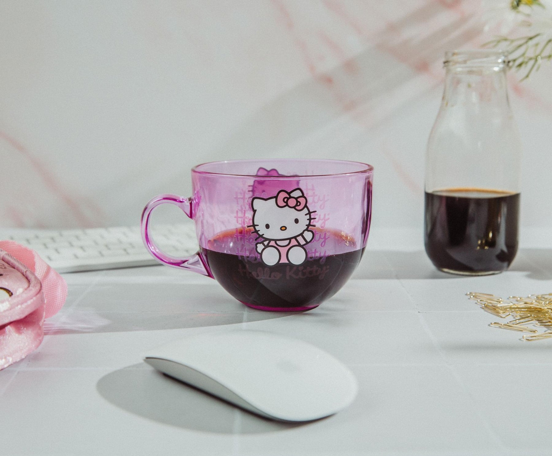 Sanrio Hello Kitty Pink Glass Mug | Holds 16 Ounces