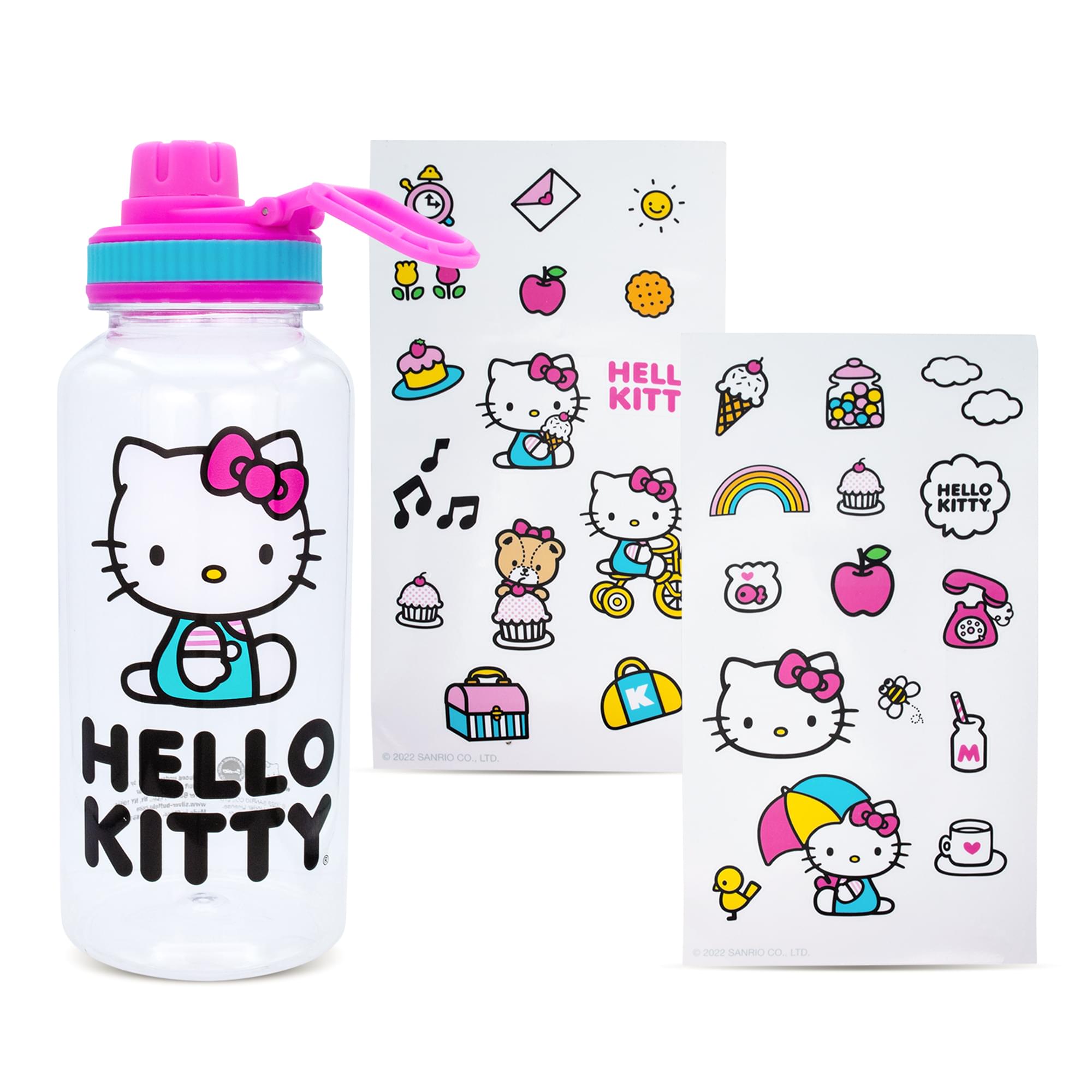 Hello Kitty Icons 32oz Water Bottle w/ Sticker Set | Free Shipping