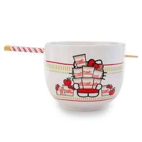 Sanrio Hello Kitty x Nissin Cup Noodles 20-Ounce Ramen Bowl and Chopstick Set