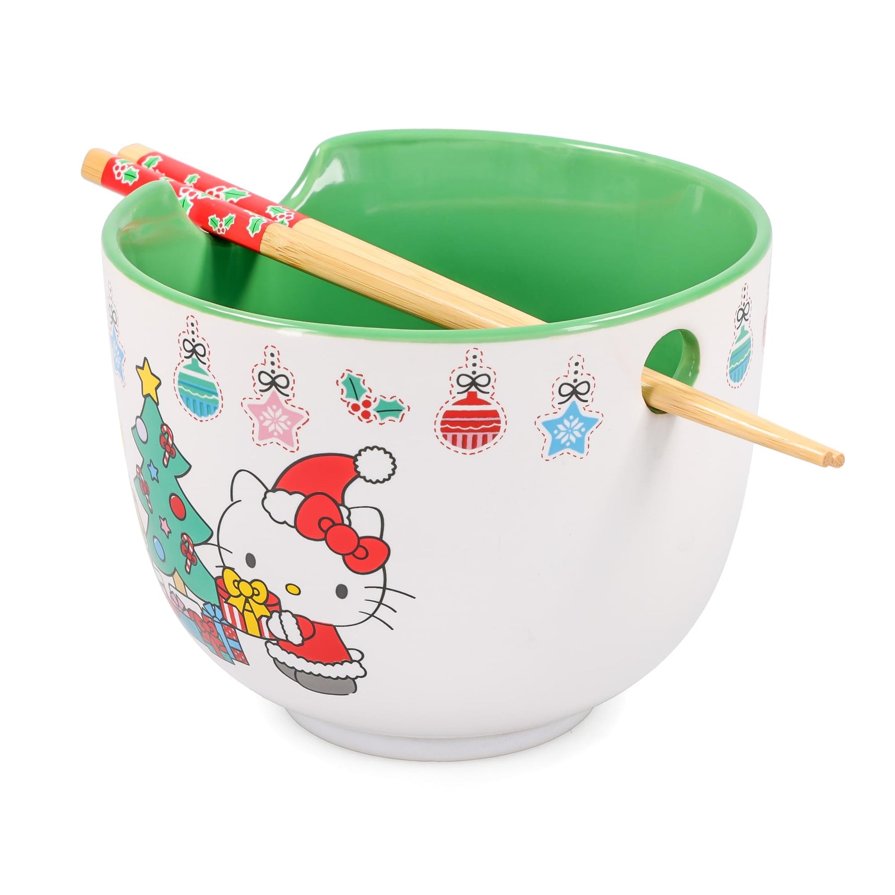 Sanrio Hello Kitty Holiday 20-Ounce Ceramic Ramen Bowl and Chopstick Set