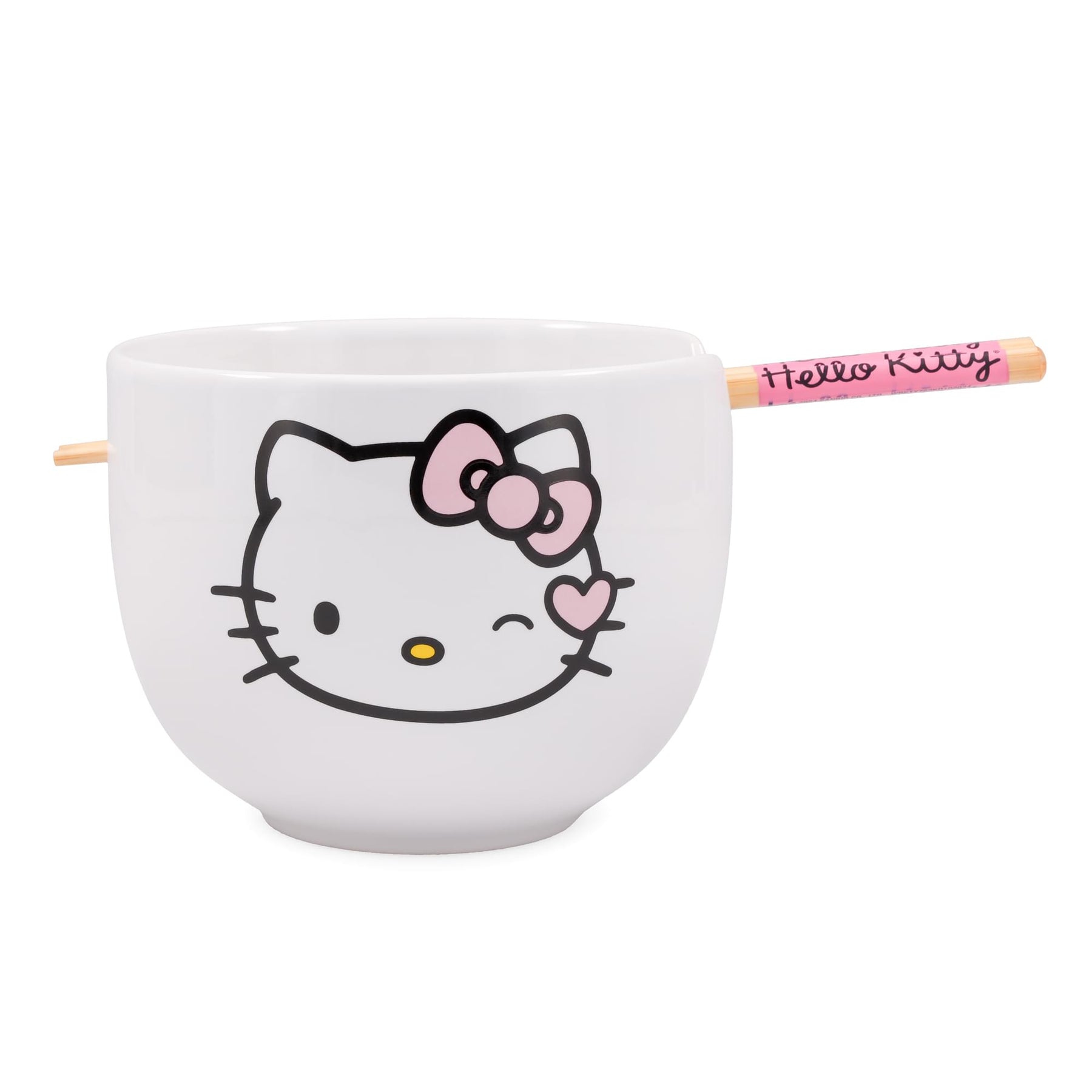 Sanrio Hello Kitty Winking 20-Ounce Ceramic Ramen Bowl With Chopsticks