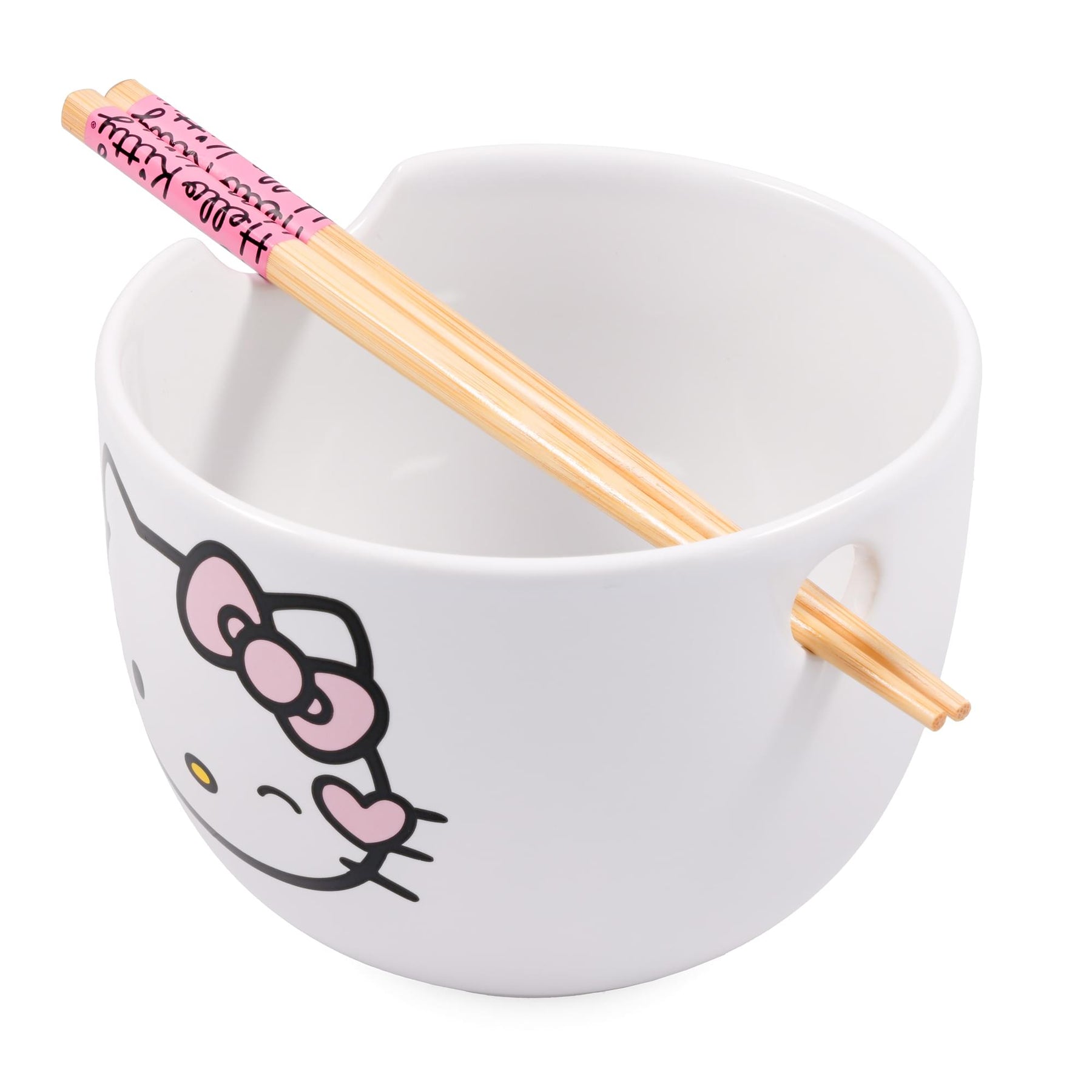 Sanrio Hello Kitty Winking 20-Ounce Ceramic Ramen Bowl With Chopsticks