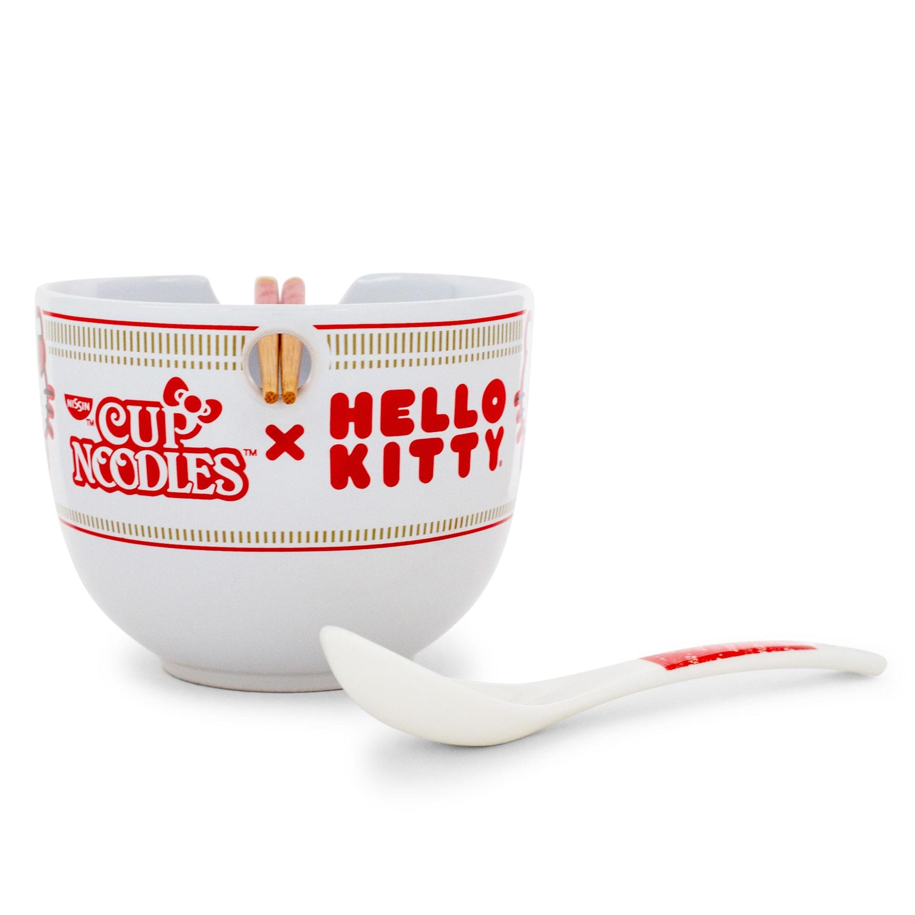 Sanrio Hello Kitty x Nissin 20-Ounce Ramen Bowl With Chopsticks and Spoon