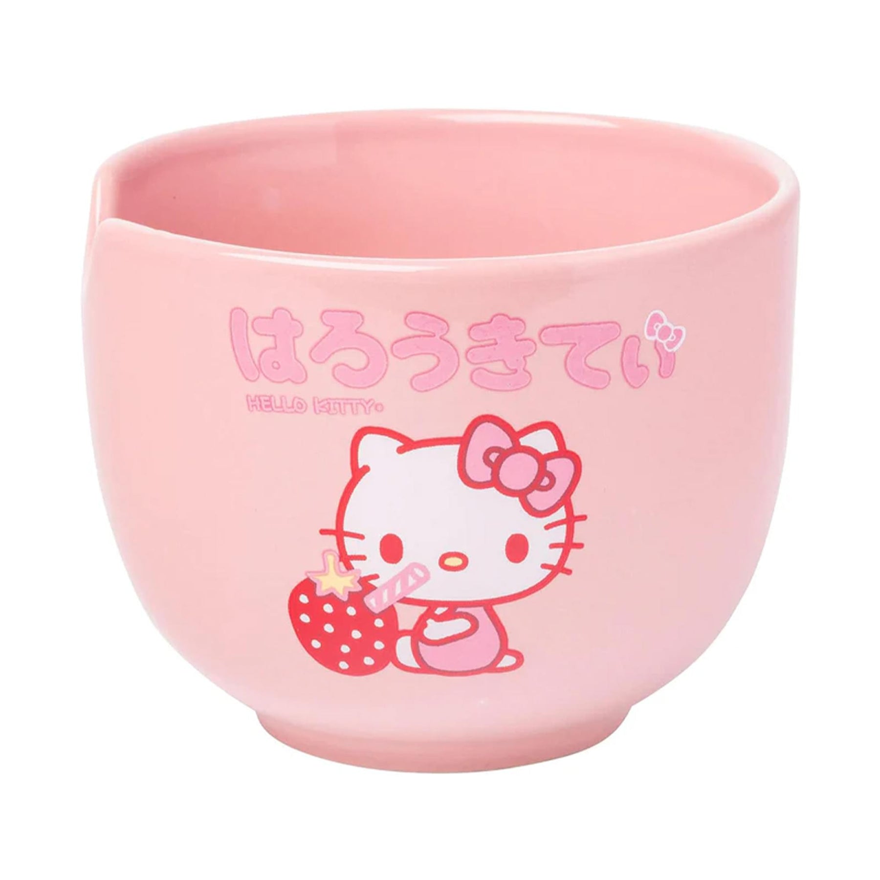 Sanrio Hello Kitty Strawberry Milk 20 Ounce Ceramic Ramen Bowl with Chopsticks