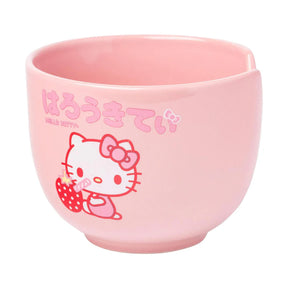 Sanrio Hello Kitty Strawberry Milk 20 Ounce Ceramic Ramen Bowl with Chopsticks