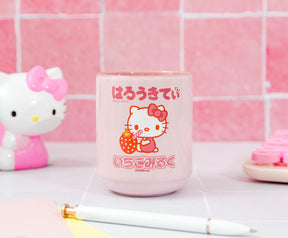 Sanrio Hello Kitty Strawberry Milk Asian Ceramic Tea Cup | Holds 9 Ounces