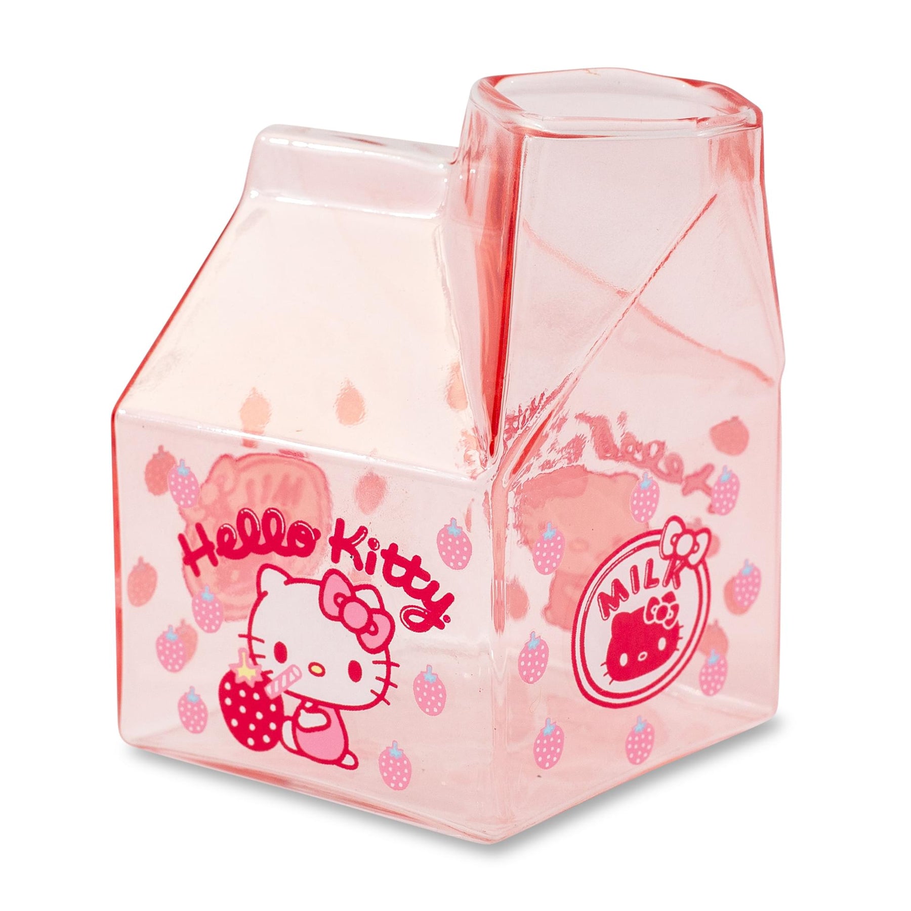 Hello Kitty Kawaii Glass Milk Carton Cup