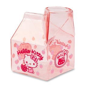 Sanrio Hello Kitty Glass Strawberry Milk Carton | Holds 12 Ounces