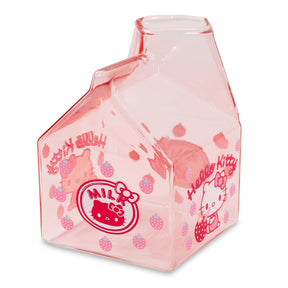 Sanrio Hello Kitty Glass Strawberry Milk Carton | Holds 12 Ounces