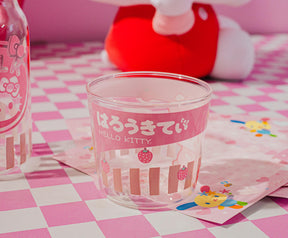 Sanrio Hello Kitty Strawberry Milk 18-Ounce Glass Pitcher and 8-Ounce Cup