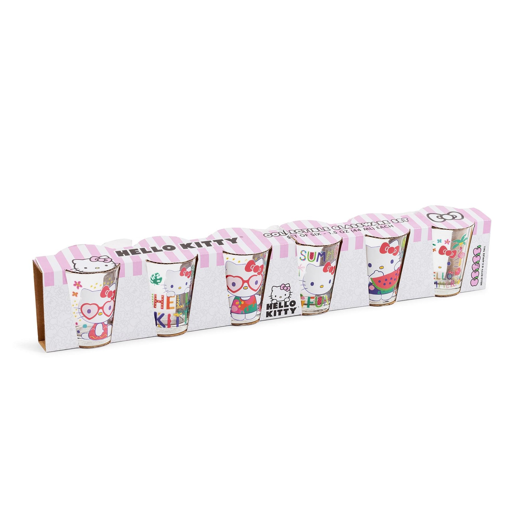 Sanrio Hello Kitty Summer Love 2-Ounce Mini Shot Glasses | Set of 6