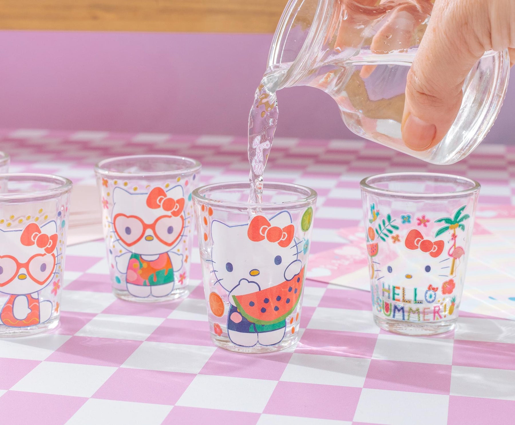 Sanrio Hello Kitty Summer Love 2-Ounce Mini Shot Glasses | Set of 6