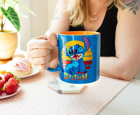 Disney Lilo & Stitch Sunset Ceramic Glitter Mug | Holds 20 Ounces