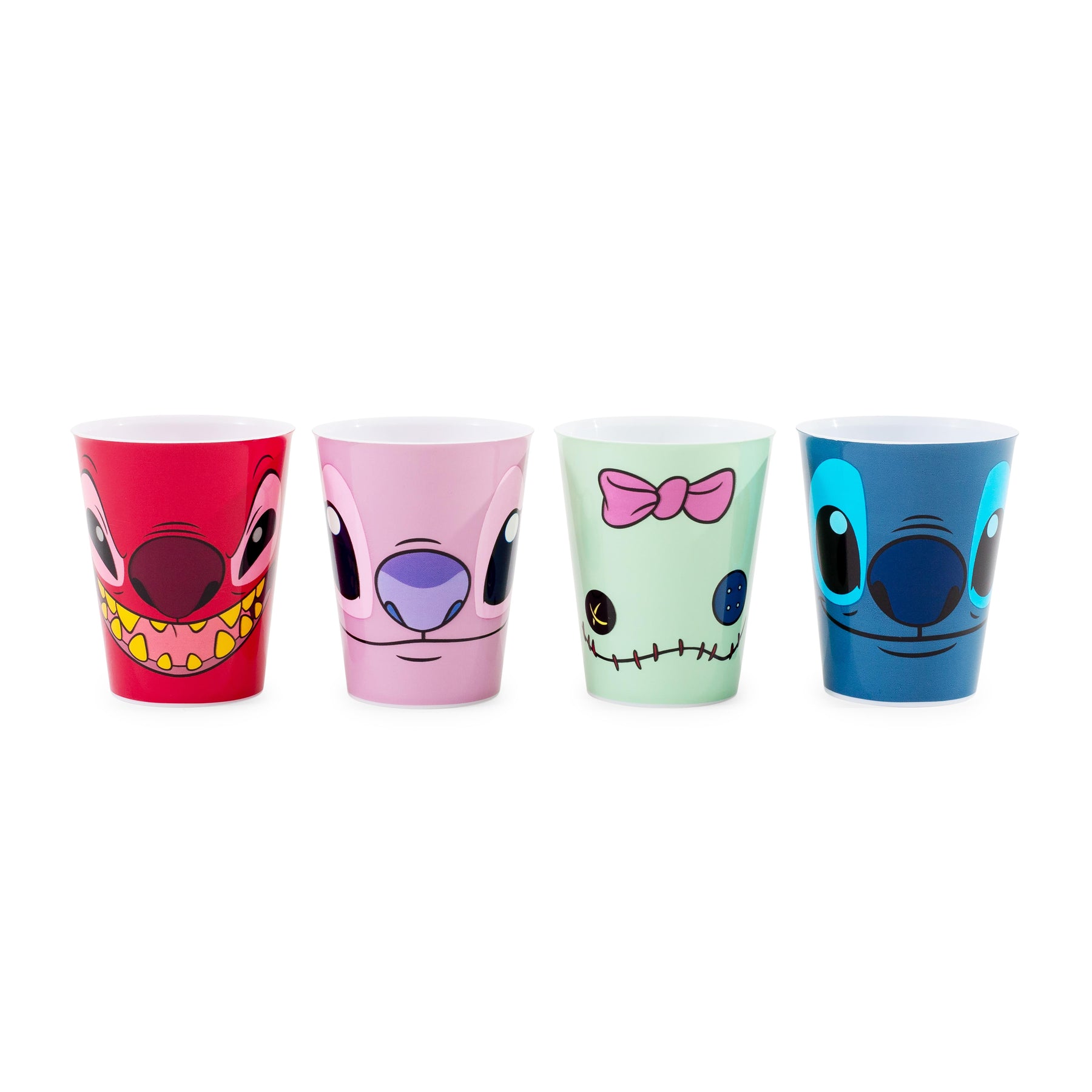 Disney Lilo & Stitch 4-Piece Plastic Mini Cup Set | Each Holds 2 Ounces