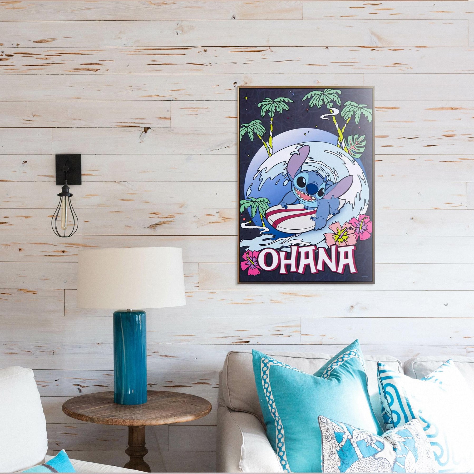 Disney Lilo & Stitch "Ohana" 13 x 19 Inch Framed MDF Wall Art