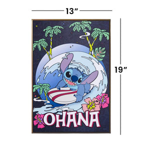 Disney Lilo & Stitch "Ohana" 13 x 19 Inch Framed MDF Wall Art