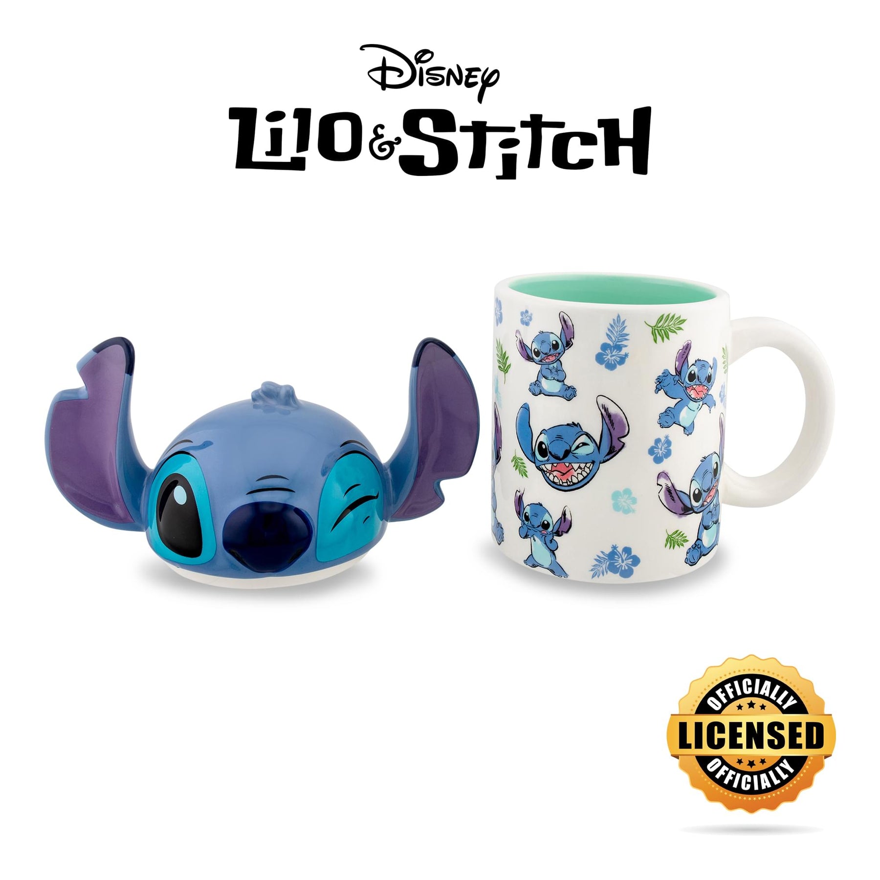 Disney Lilo & Stitch Ceramic Mug With Sculpted Topper | Holds 18 Ounces