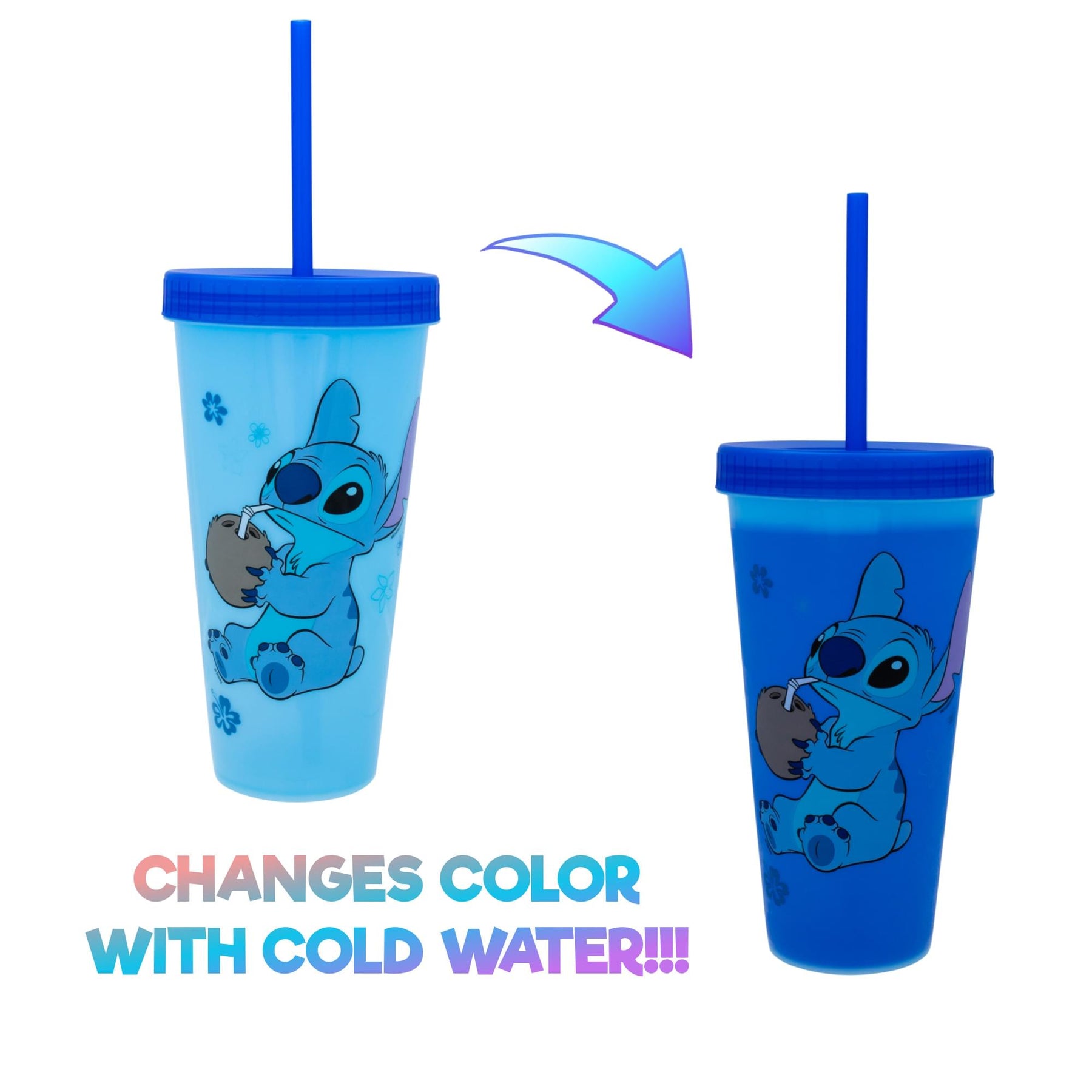 Disney Lilo & Stitch Cool Coconut Color-Changing Plastic Tumbler | 24 Ounces