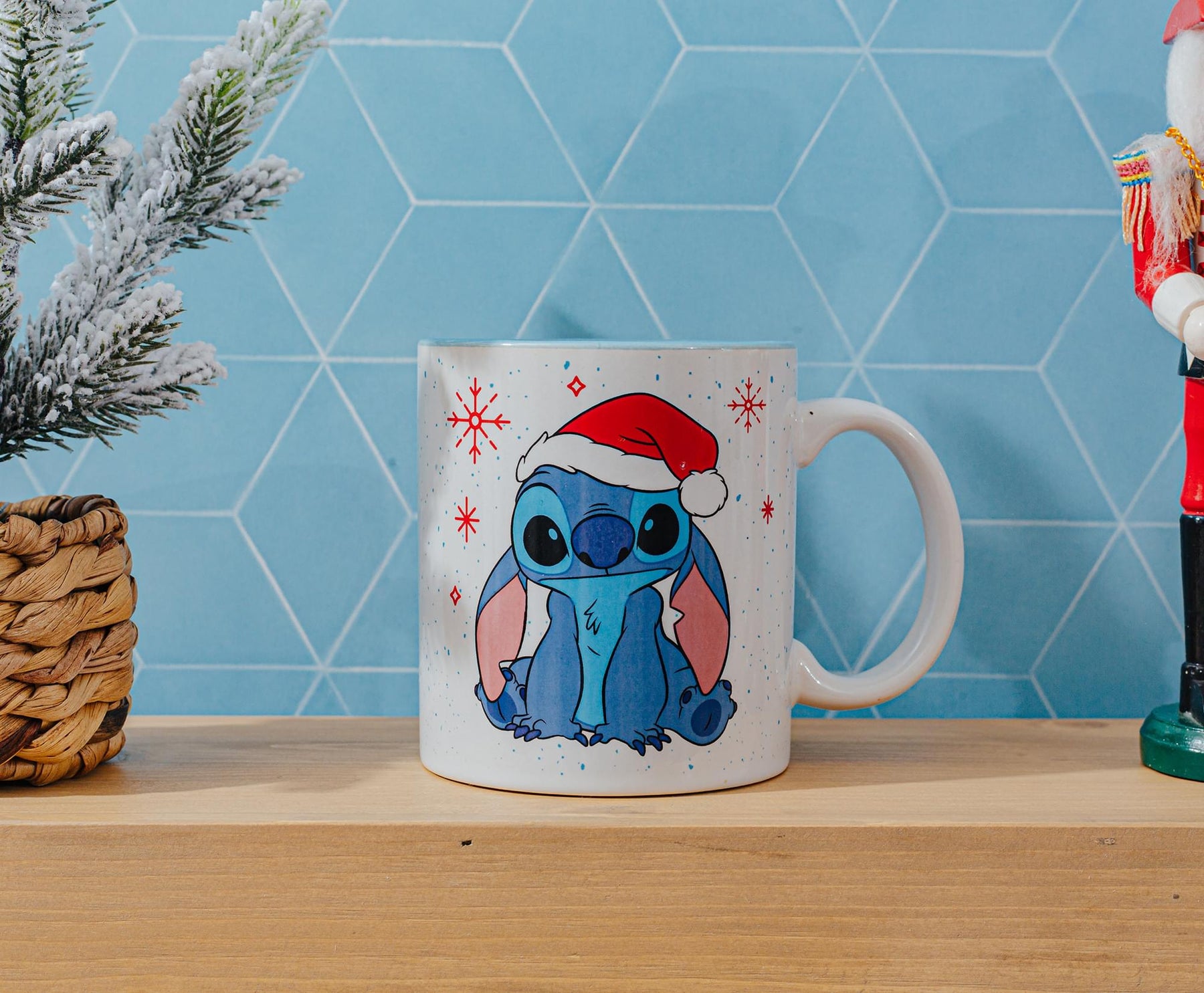 Disney Lilo & Stitch Santa Hat Ceramic Mug | Holds 20 Ounces