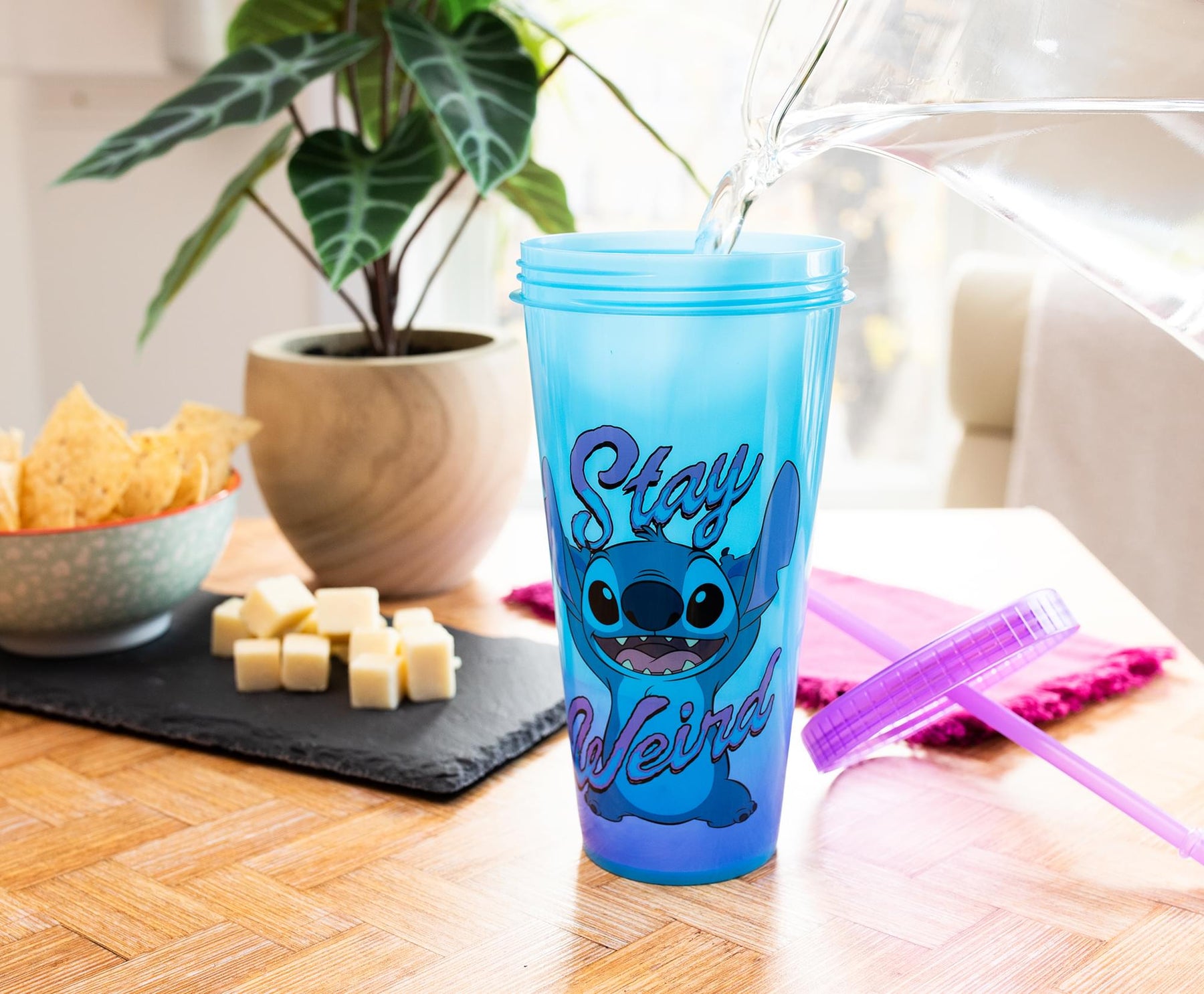 Disney Lilo & Stitch "Stay Weird" Color-Changing Plastic Tumbler | 24 Ounces