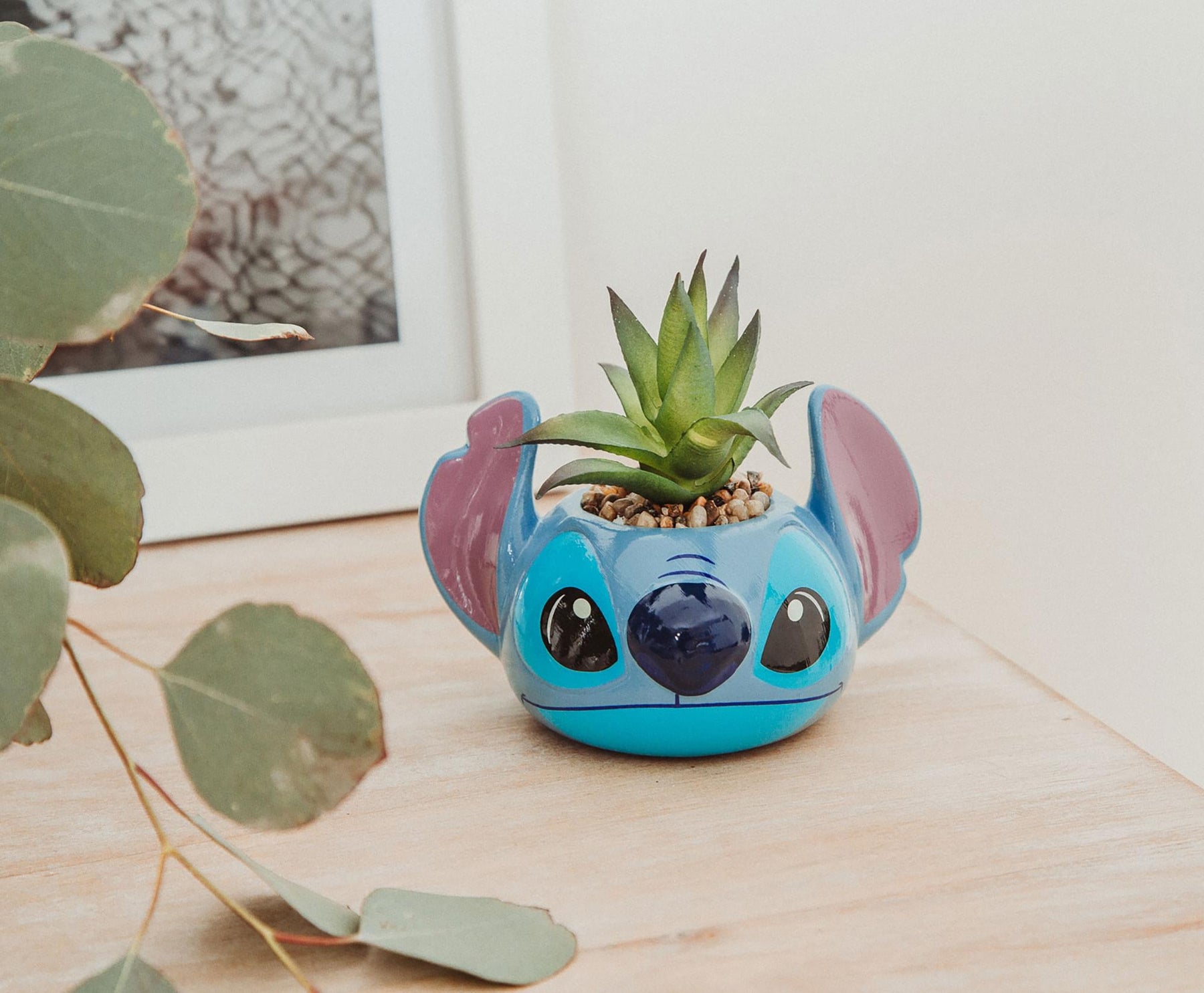 Disney Lilo & Stitch 3-Inch Ceramic Mini Planter with Artificial Succulent