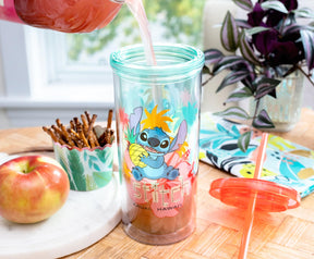 Disney Lilo & Stitch "Kauai, Hawaii" Tropical Carnival Cup with Lid and Straw