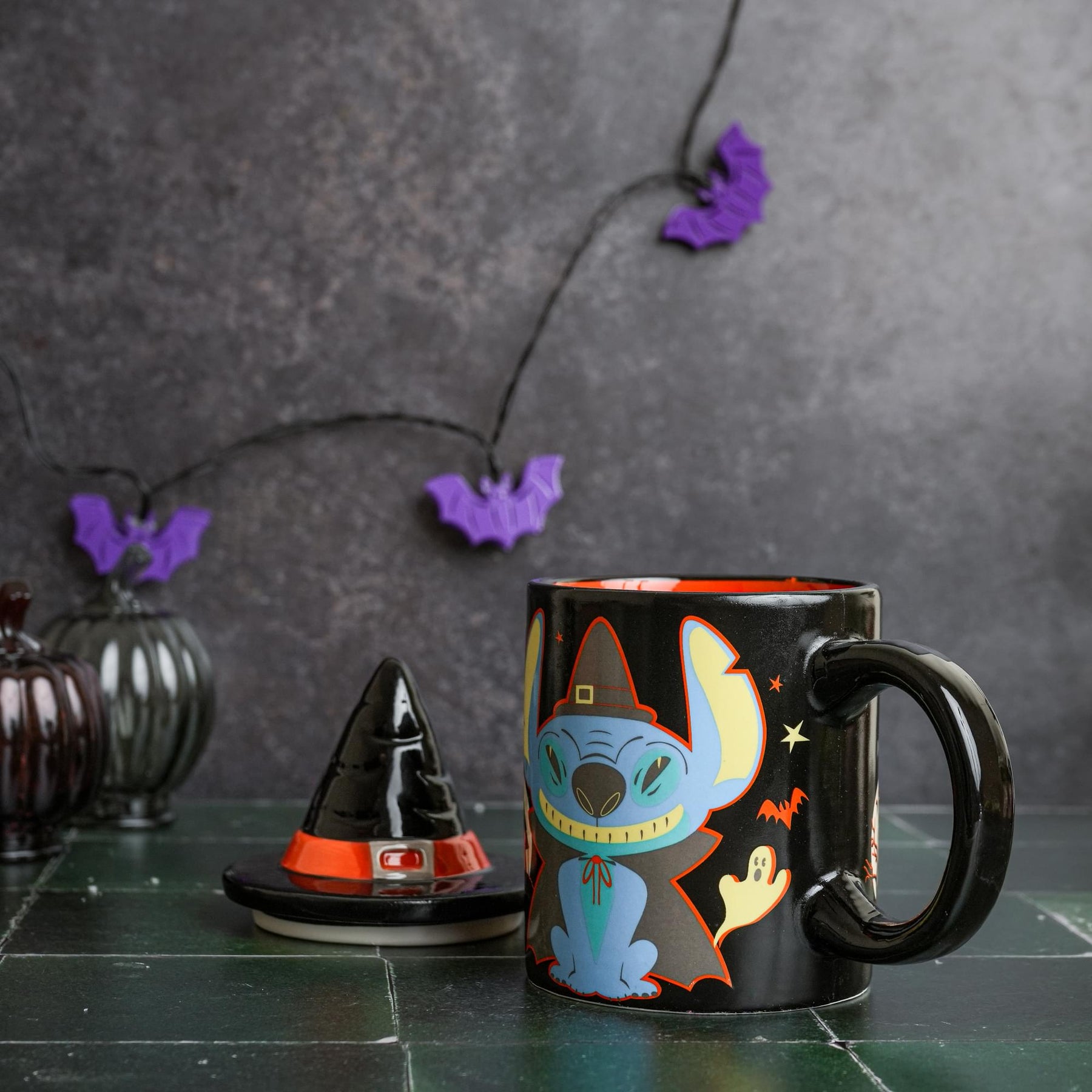 Disney Lilo & Stitch Halloween Witch 18oz Ceramic Mug with Sculpted Topper