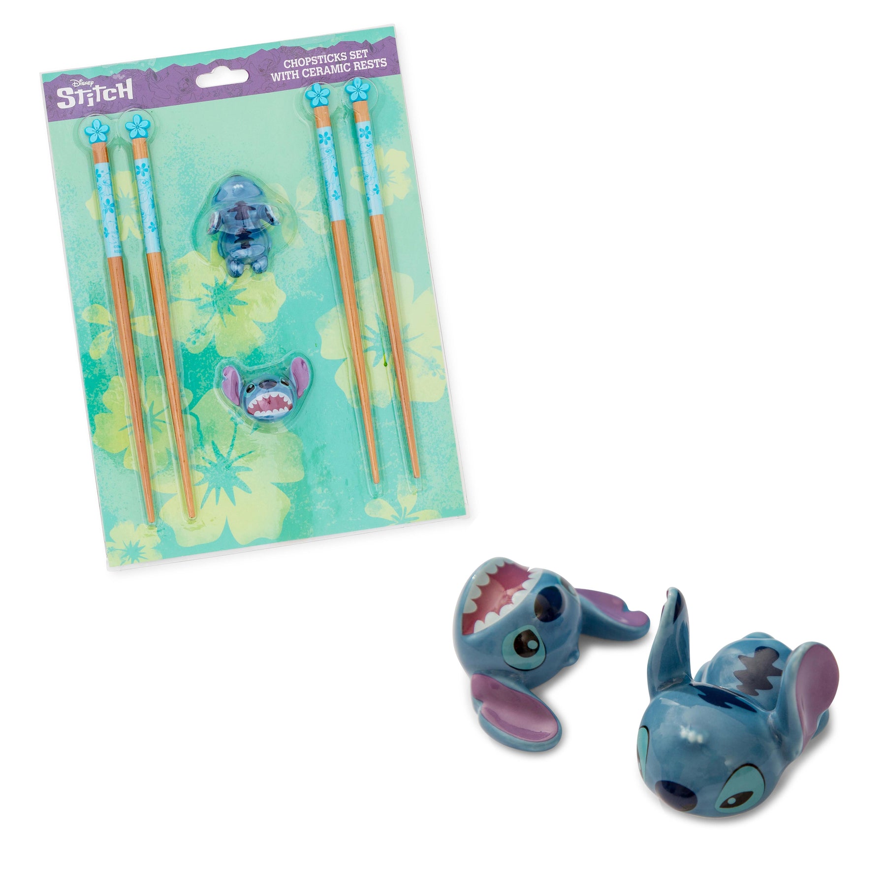 Disney Lilo & Stitch 2-Pair Wooden Chopstick Set With Ceramic Rests