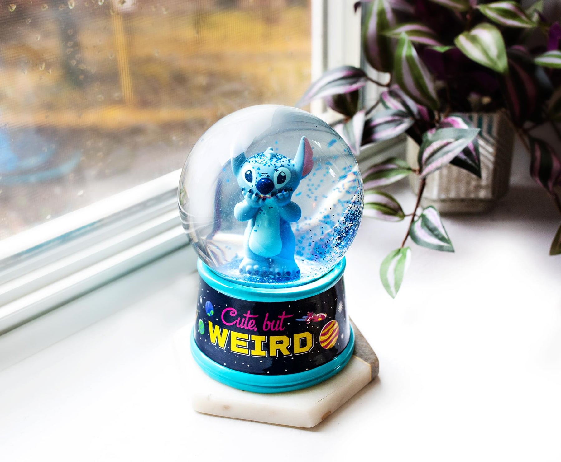 Disney Lilo & Stitch "Cute But Weird" Light-Up Snow Globe | 6 Inches Tall