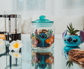 Disney Lilo & Stitch Glass Snack Jar Container With Lid | 6 Inches Tall