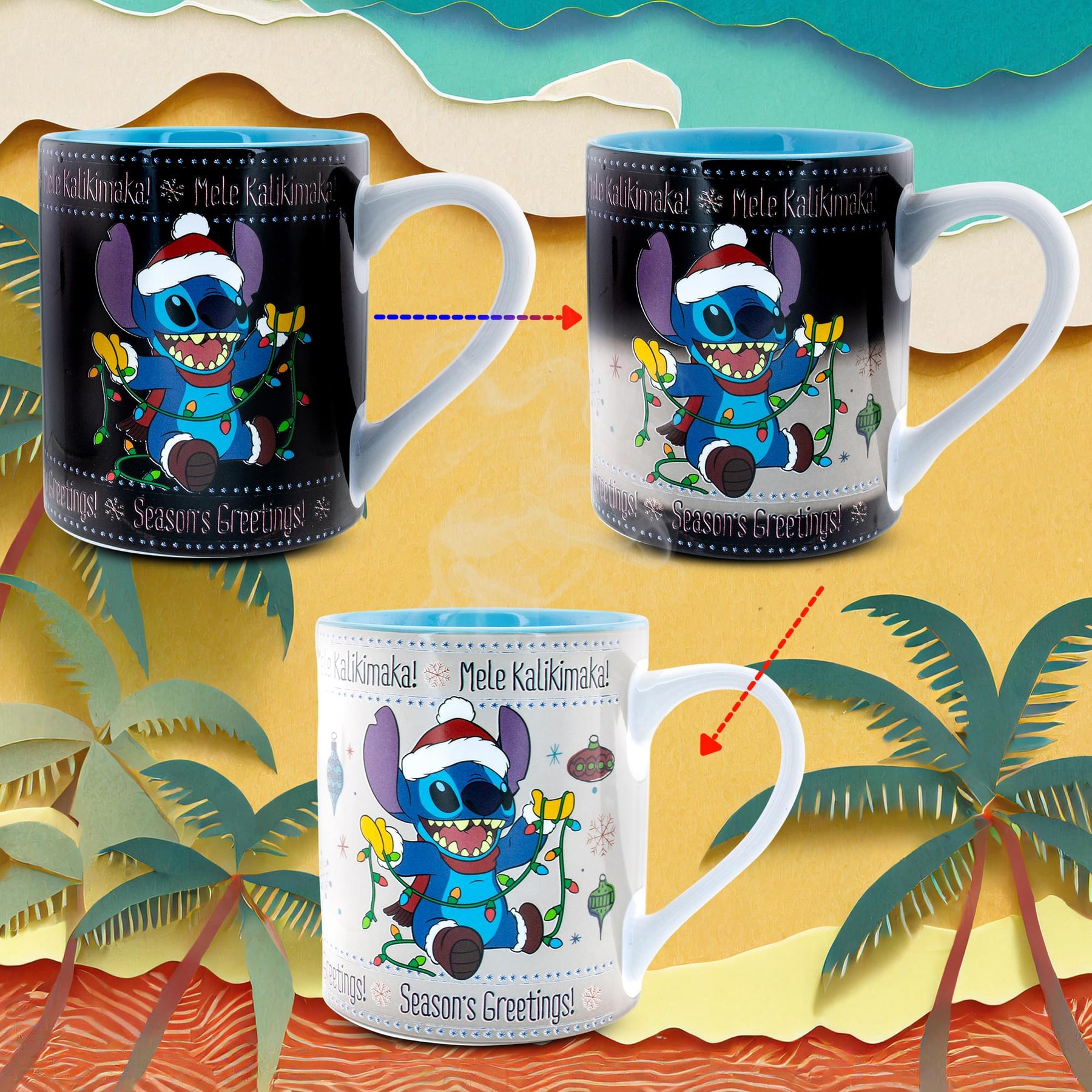 Disney Lilo & Stitch Holiday Sweater Heat-Reveal Ceramic Mug | Holds 14 Ounces