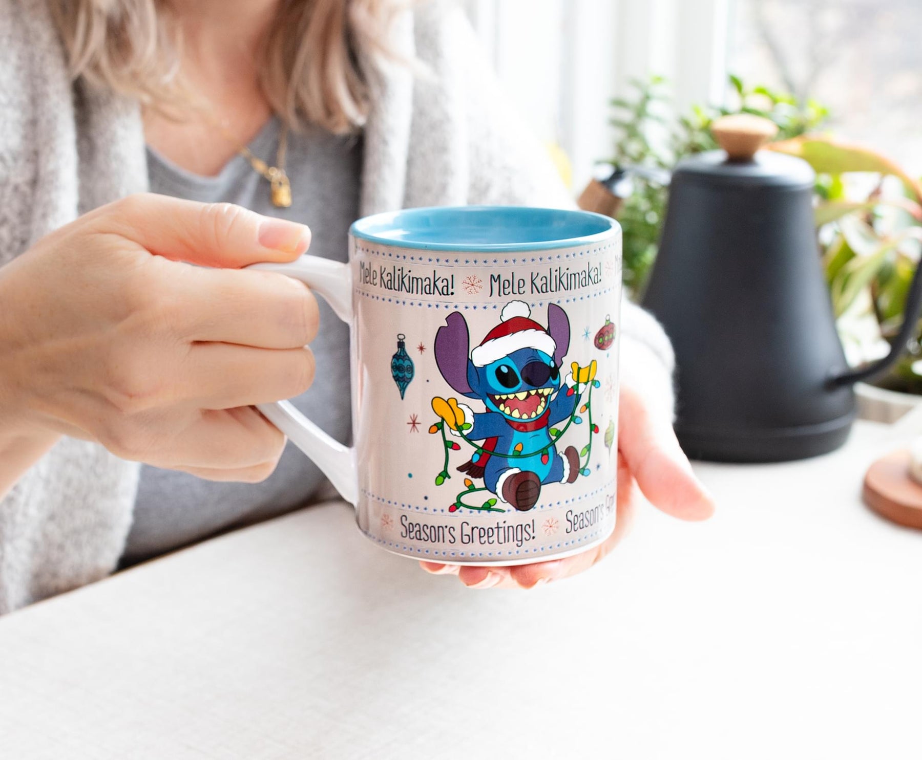 Disney Lilo & Stitch Holiday Sweater Heat-Reveal Ceramic Mug | Holds 14 Ounces