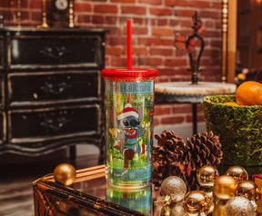 Disney Lilo & Stitch Holiday Lights Carnival Cup With Lid And Straw | Holds 20 Ounces