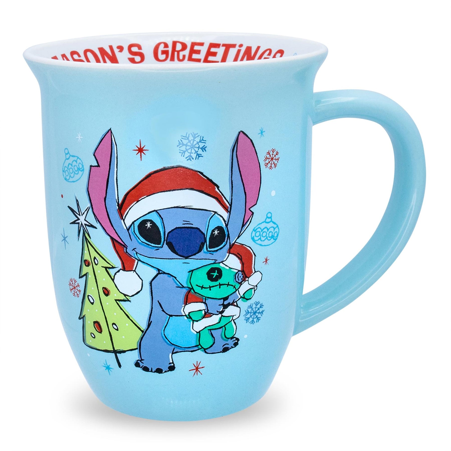 Disney Lilo & Stitch Santa Hat 16oz Latte Mug