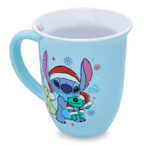 Disney Lilo & Stitch "Season's Greetings" Wide Rim Ceramic Mug | Holds 16 Ounces