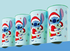 Disney Lilo & Stitch Santa Stitch 4-Piece Plastic Cup Set | Each Holds 22 Ounces