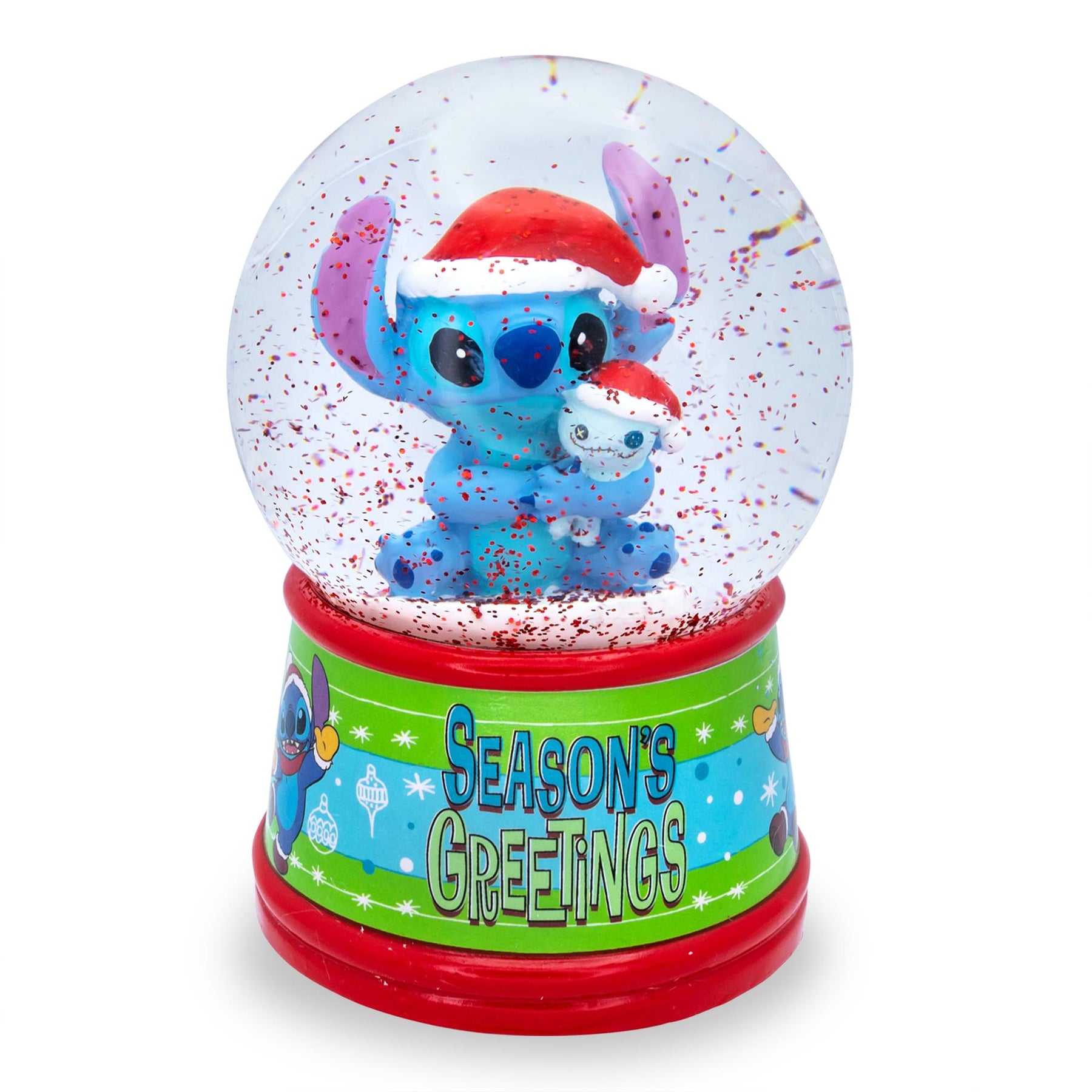 Disney Lilo & Stitch "Season's Greetings" Light-Up Snow Globe | 6 Inches Tall