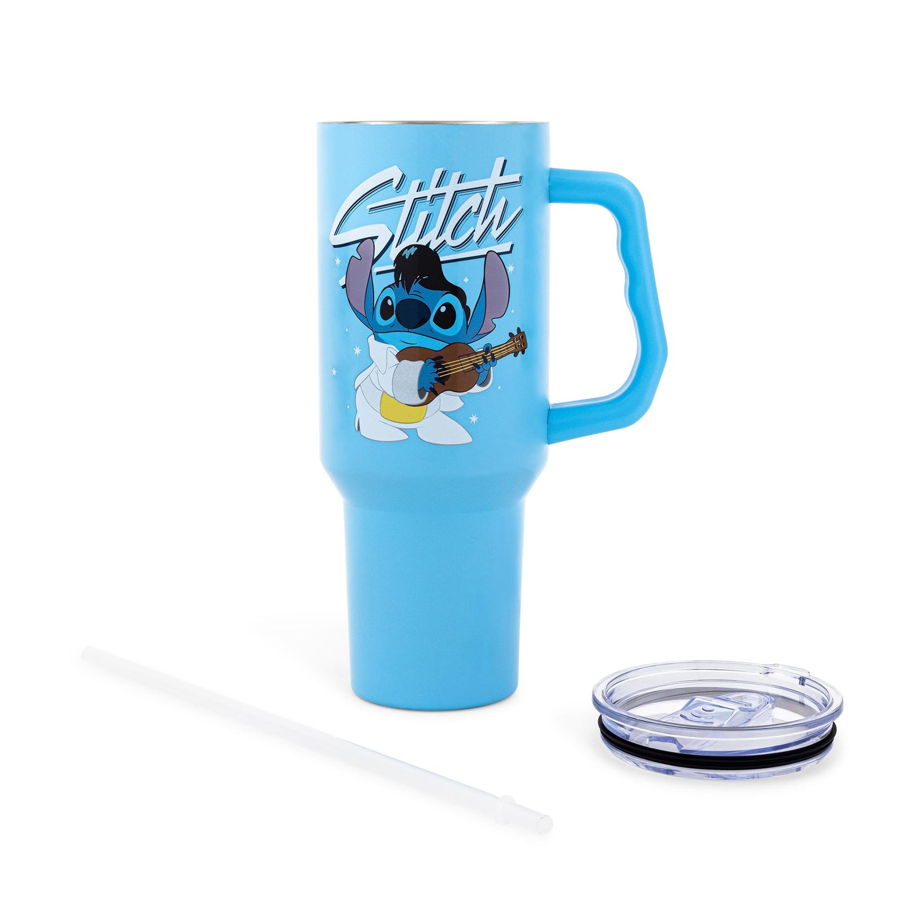 Disney Lilo & Stitch Elvis Stainless Steel Tumbler With Handle | Holds 40 Ounces