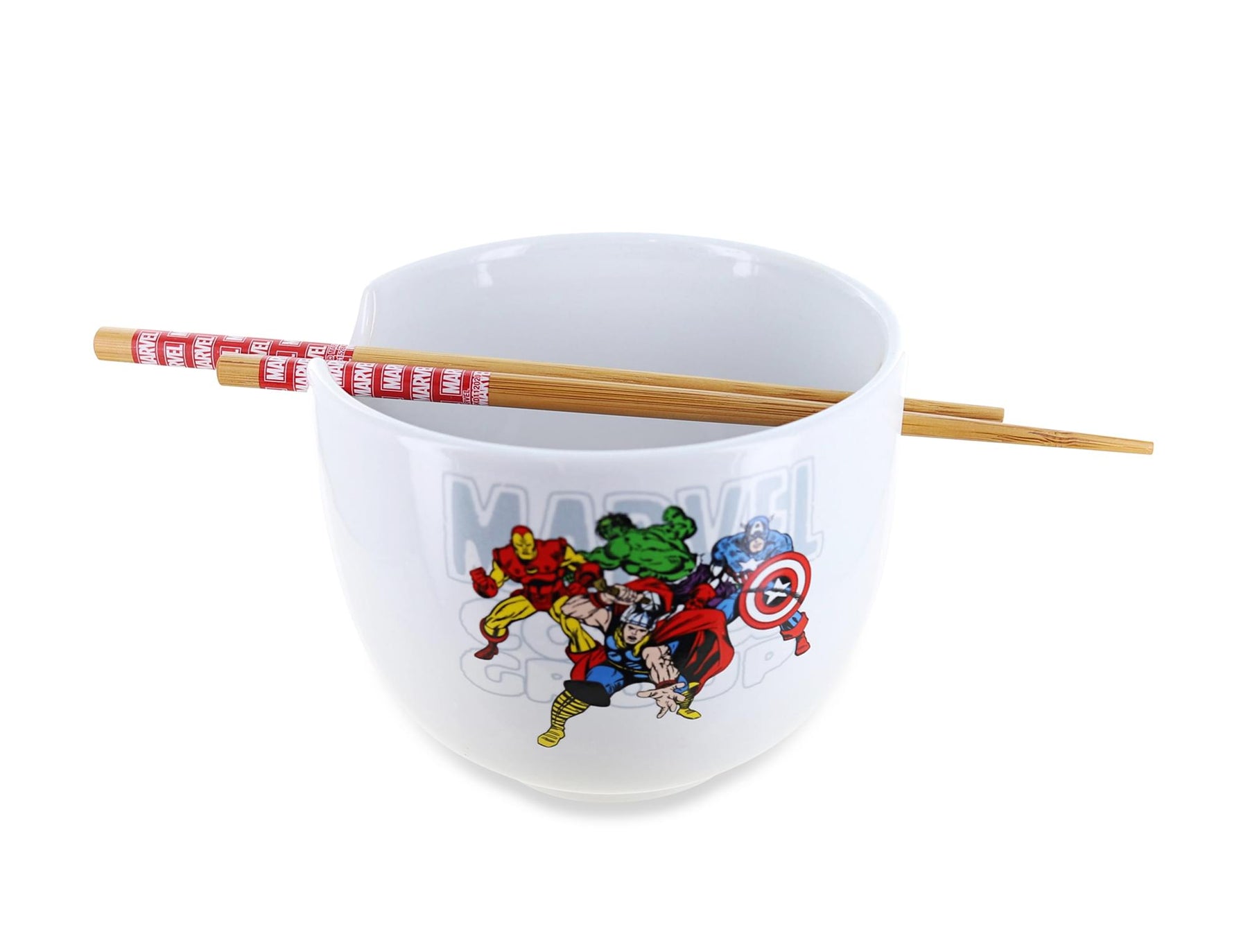 Marvel Comics Classic Characters 20-Ounce Ceramic Ramen Bowl With Chopsticks