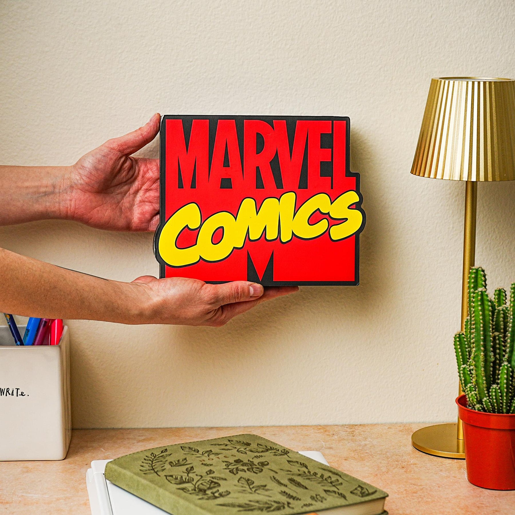 Marvel Comics Logo Die-Cut Wooden Wall Art Sign