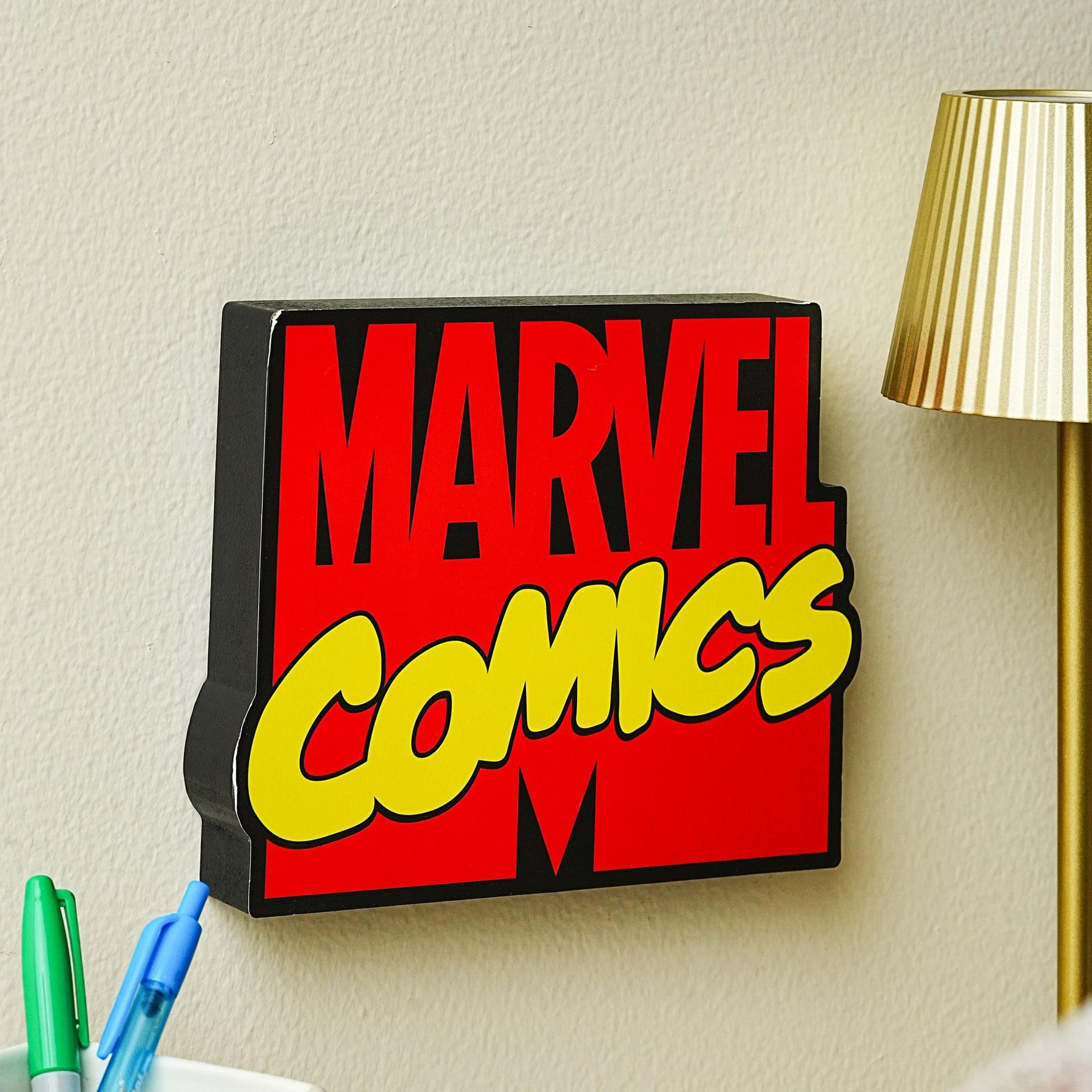 Marvel Comics Logo Die-Cut Wooden Wall Art Sign